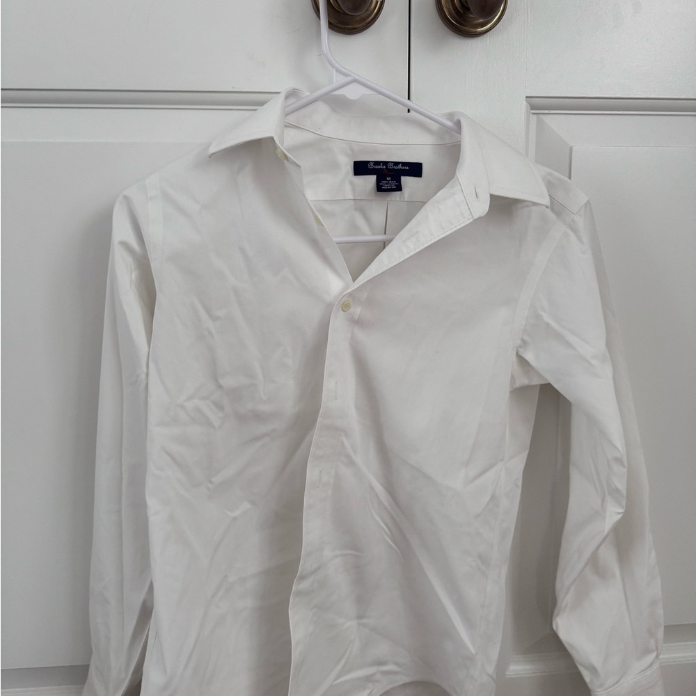 Brooks Brothers White Button-Down Dress Shirt - Kids
